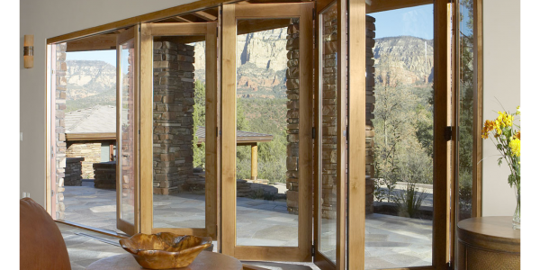 Folding Patio Doors Interior Partially Open
