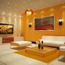 Beautiful-Yellow-Living-Room-with Perfect Lighting