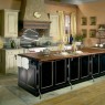 Black-cabinet-and-brown-countertop-of-country-kitchen-island