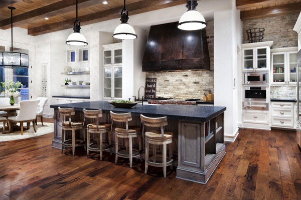 : Black Rustic Country Bar Incredible Designer Kitchen Island