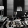Living-room-with-black-and-white-carpet-motif
