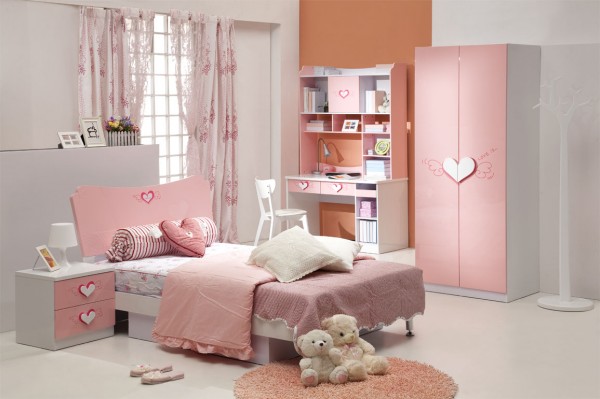 : Pink Girl Bedroom Furniture Interior