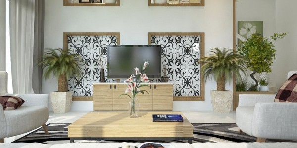 Living Room Design Green Plants Design Ideas
