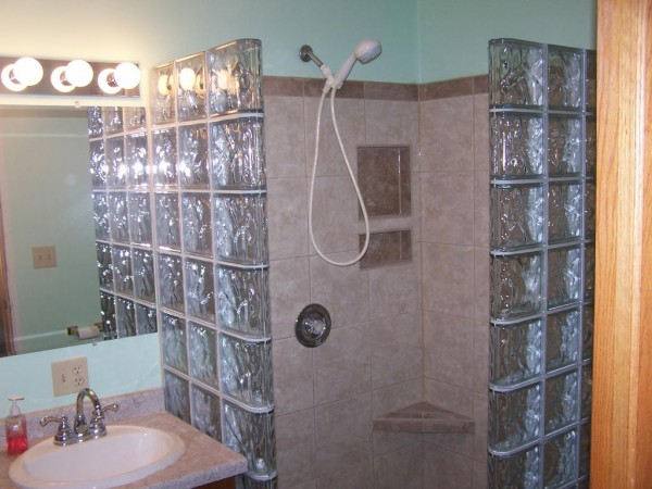 : Check Masonry Glass Block Shower