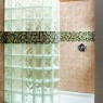 Glass block shower wall decor
