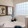 glass block window in bathroom