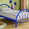 metal twin bed frame blue