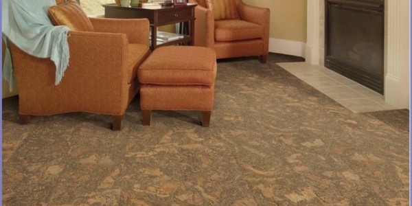 Interior Pros And Cons Of Cork Flooring With Brown Cozy Sofa Furniture